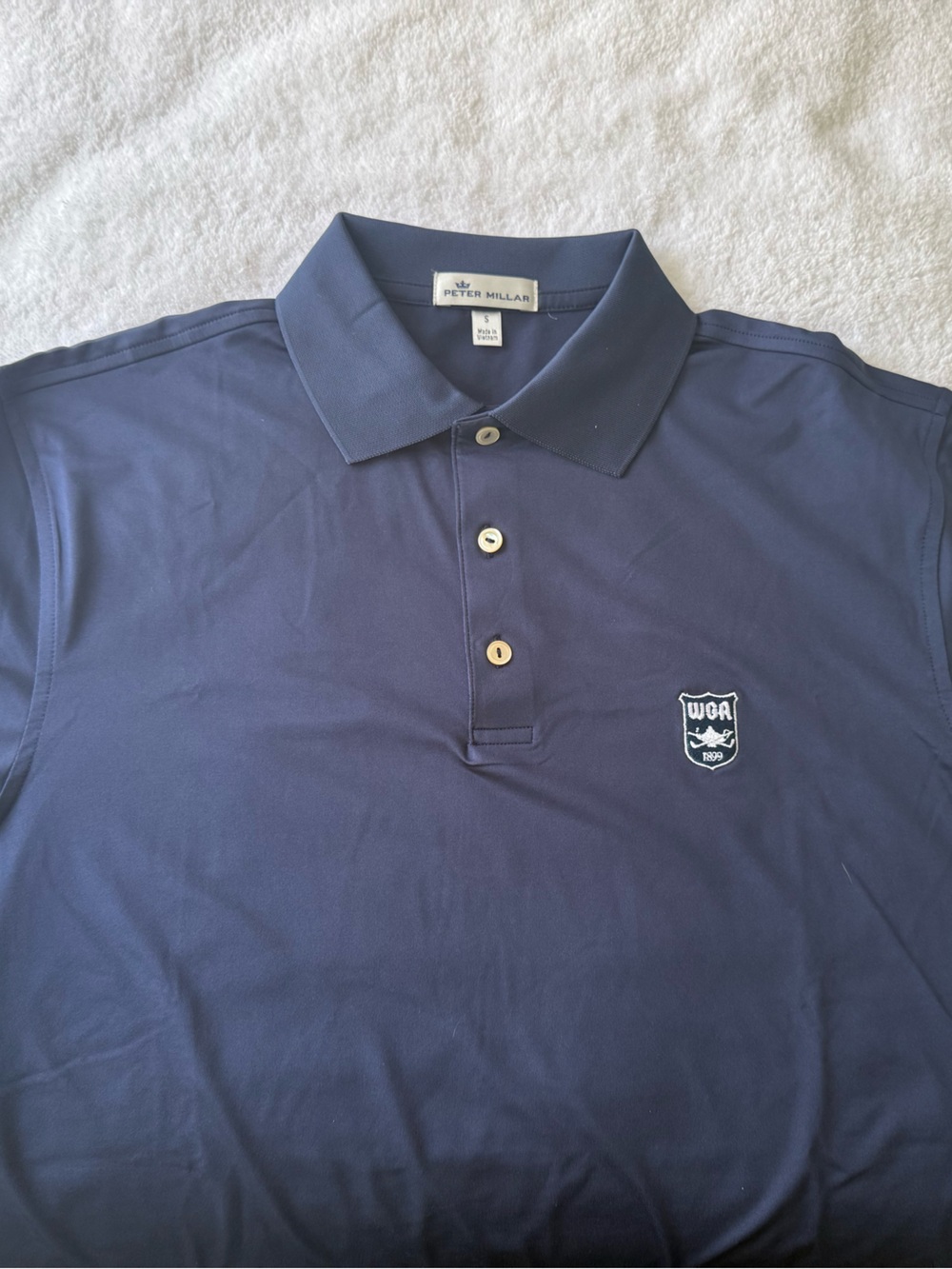 Peter Millar Navy Polo with Embroidered Crest